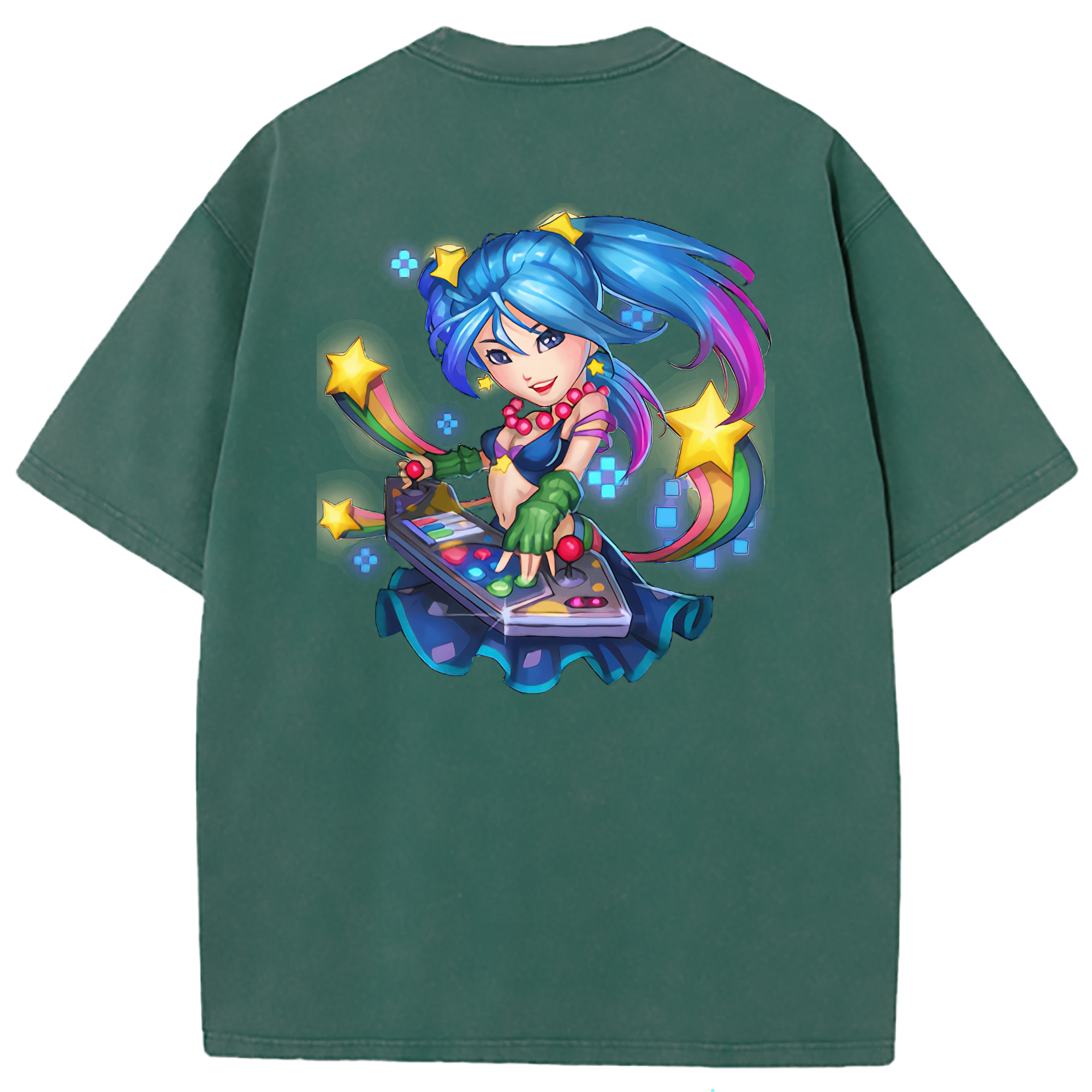 （画像用） リーグ・オブ・レジェンド League of Legends LOL 綿100% ヴィンテージ風 半袖Tシャツ（背面プリント）